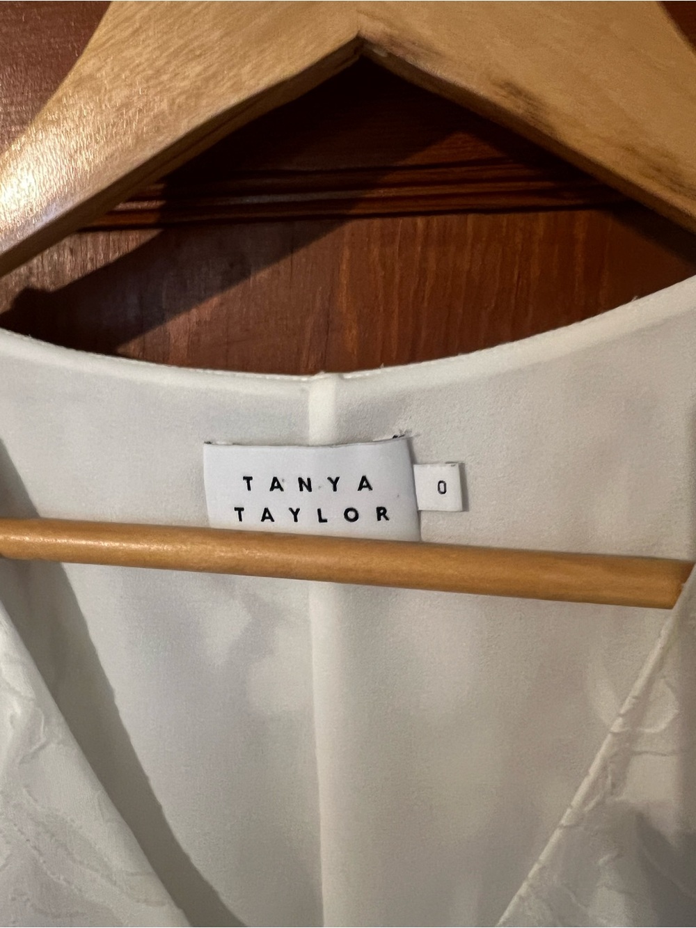Tanya Taylor Ivory Wrap Dress Size 0 NWOT Ruffle Sleeve Bridal Cocktail Dress - Picture 8 of 14